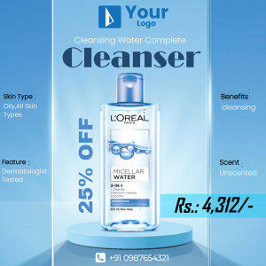 L'Oreal Micellar Water Cleanser with 25% Off