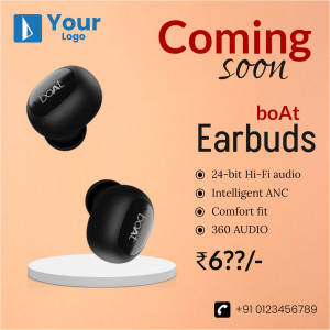 boAt earbuds coming soon announcement with product image and features.