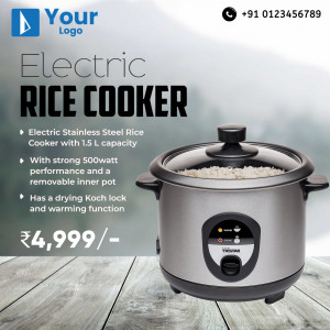Image of an Electric Rice Cooker with price and features