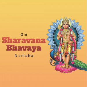 Image of Lord Murugan with the mantra 'Sharavana Bhavaya Namaha'