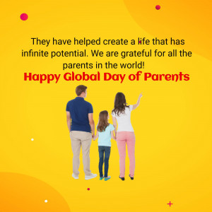 Family silhouette with text 'Happy Global Day of Parents'