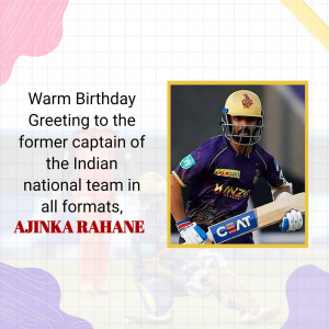 Ajinkya Rahane, former Indian cricket captain, celebrating his birthday