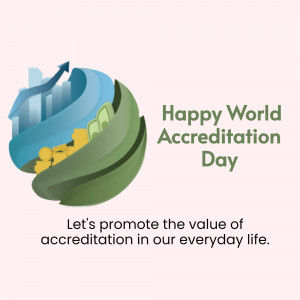 Graphic depicting growth and accreditation with text 'Happy World Accreditation Day'