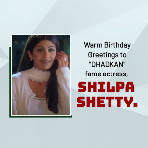 Image of Shilpa Shetty with birthday greetings