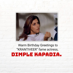 Image of Dimple Kapadia with birthday greetings