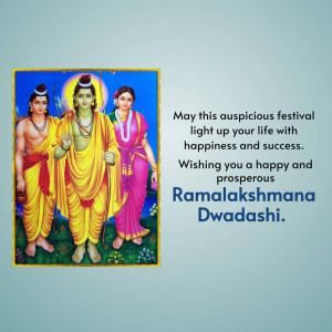 Image depicting Lord Rama, Lakshmana, and Sita with festival greetings.