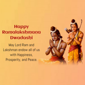 Image depicting Lord Ram and Lakshman with festive greetings for Ramalakshmana Dwadashi