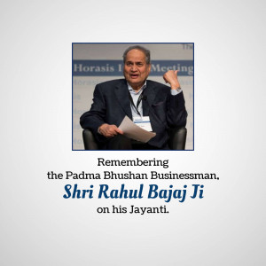 Portrait of Shri Rahul Bajaj, Indian Businessman