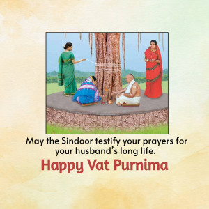 Indian women performing Vat Purnima ritual around a banyan tree