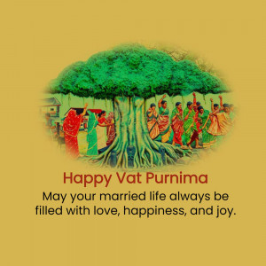 Illustration of women celebrating Vat Purnima under a banyan tree