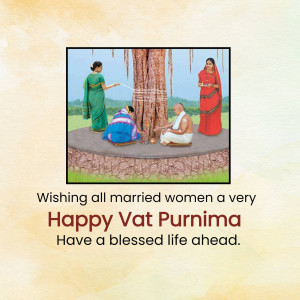 Indian women performing a ritual under a banyan tree for Vat Purnima