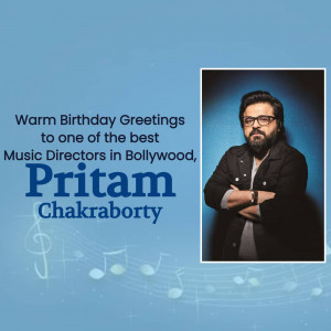 Birthday greeting image for music director Pritam Chakraborty
