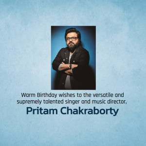 Portrait of Pritam Chakraborty with birthday text