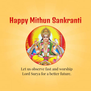 Image depicting Lord Surya for Mithun Sankranti