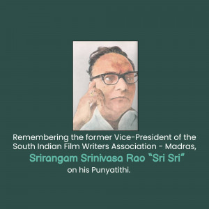 Portrait of Srinivasa Rao 'Sri Sri', former Vice-President of the South Indian Film Writers Association