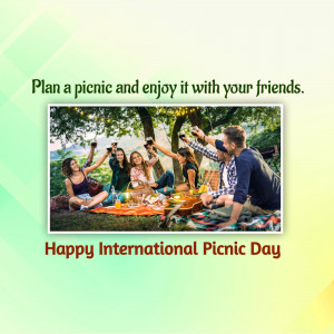 Friends enjoying a picnic outdoors on International Picnic Day