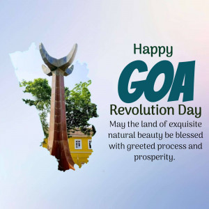 Goa Revolution Day greeting with monument and map