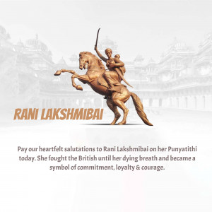 Statue of Rani Lakshmibai on horseback with a child on her back