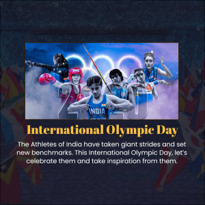 Collage of Indian athletes celebrating International Olympic Day