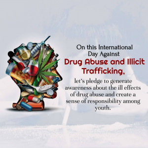 Image depicting a human head filled with drugs and pills, promoting awareness against drug abuse.