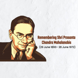 Portrait of Prasanta Chandra Mahalanobis, an Indian statistician and economist.