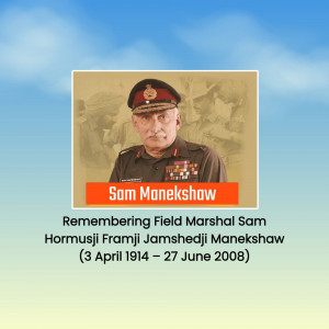 Portrait of Field Marshal Sam Hormusji Framji Jamshedji Manekshaw