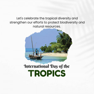 Image celebrating International Day of the Tropics with a tropical landscape.