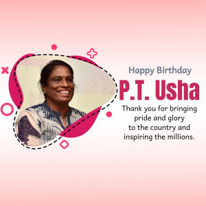 Birthday greeting for P.T. Usha, Indian track and field athlete