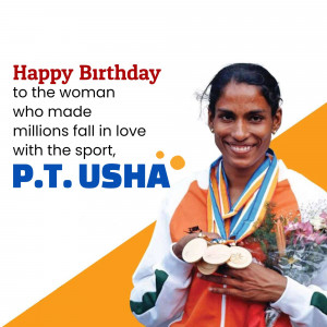 P.T. Usha, Indian track and field athlete, celebrating her birthday