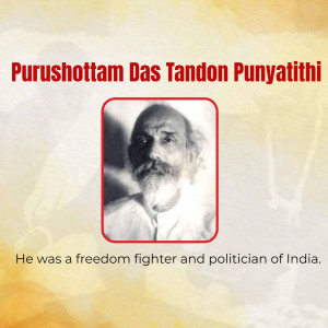 Portrait of Purushottam Das Tandon, Indian freedom fighter and politician