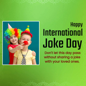 Two children dressed up as clowns celebrating International Joke Day.