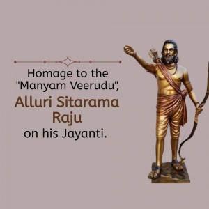 Statue of Alluri Sitarama Raju with a bow and arrow