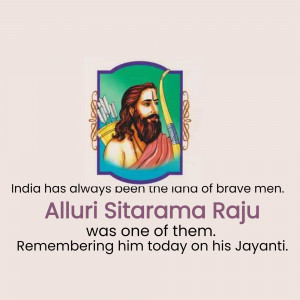 Image commemorating Alluri Sitarama Raju on his Jayanti