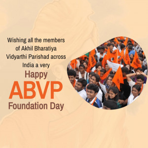 Image wishing members of Akhil Bharatiya Vidyarthi Parishad a Happy Foundation Day