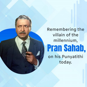 Portrait of Pran Sahab, a veteran Indian actor known for playing villainous roles.