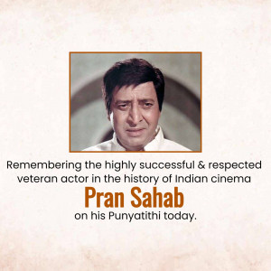 Portrait of Pran Sahab, a veteran Indian actor