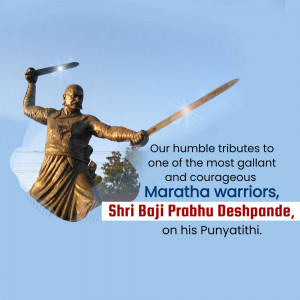 Statue of Baji Prabhu Deshpande with a tribute message