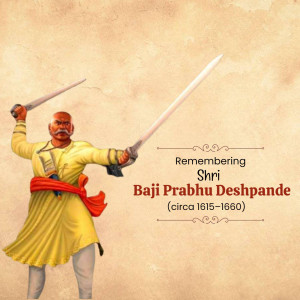 Portrait of Baji Prabhu Deshpande, a Maratha Subedar and Sardar