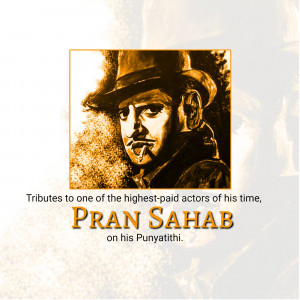 Portrait of Pran Sahab, a legendary Indian actor