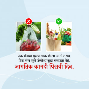 Comparison of plastic bag use versus reusable bag use for groceries.