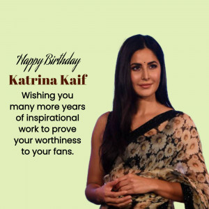 Katrina Kaif birthday greeting with a portrait