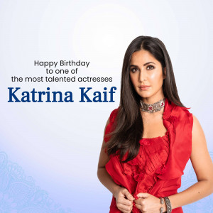 Katrina Kaif portrait with birthday message