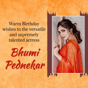 Birthday greeting for actress Bhumi Pednekar