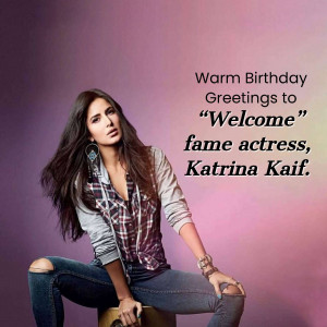 Katrina Kaif birthday wish with a portrait of the actress