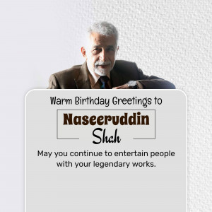 Birthday greeting card featuring actor Naseeruddin Shah