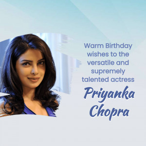 Portrait of Priyanka Chopra with birthday greetings