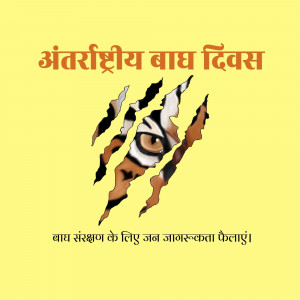 Image depicting International Tiger Day with a tiger's eye and claw marks.