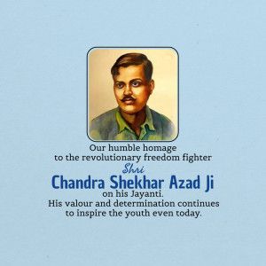Chandrashekhar Azad - Revolutionary Freedom Fighter Poster For LinkedIn