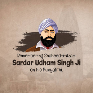 Portrait of Shaheed-i-Azam Sardar Udham Singh Ji
