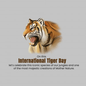 Illustration of a tiger's head with text celebrating International Tiger Day